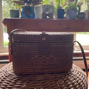 Wicker basket bag